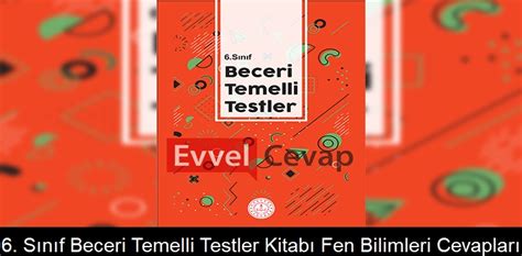 6 Sınıf Beceri Temelli Testler Kitabı Fen Bilimleri Cevapları