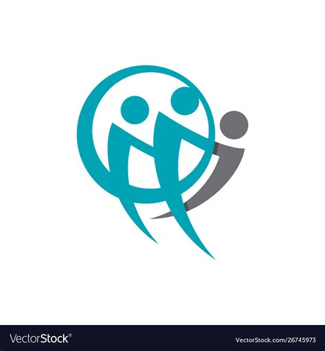 Abstract Connected Unity People Community Logo Vector Image