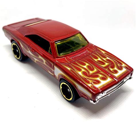 Carrinho Hot Wheels 69 Dodger Charger 500 Vermelho QOZDP HW Flames Mattel Toyshow Tudo De