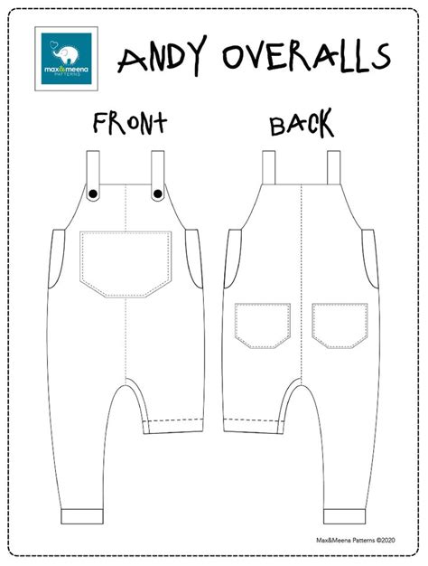 Andy Overalls Sewing PDF Pattern Projector A0 Friendly Baby