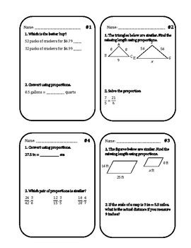 Ratio And Proportion Task Cards By Miss Lee S Middle School Classroom