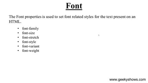 Font Property In Css Hindi Youtube