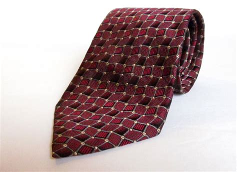 Roberto Villini Couture Men S Tie Mostly Maroon All Silk Handmade L