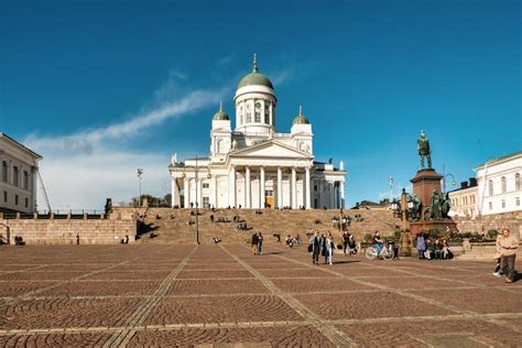 Finlandia Catedral De Helsinki Catedral De Nicholas En La Plaza Del