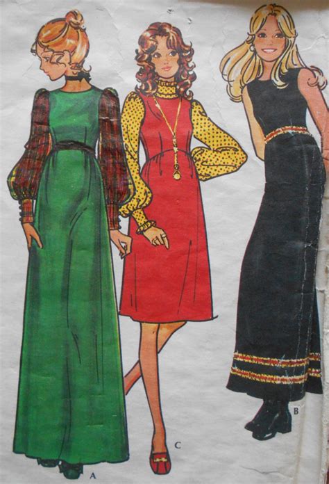 Vintage 1971 Mccall S Sewing Pattern 3023 Misses Dress Or Jumper Back