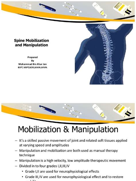 spine mobilization  manipulation   pm