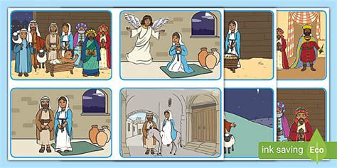 Christmas Story Pictures Nativity Sequencing Twinkl