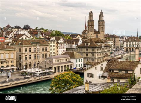 City view of Zurich with the Great Minster, Switzerland Stock Photo - Alamy