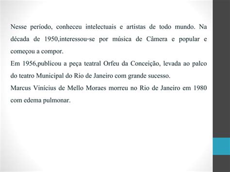 Vinicius De Moraes Biografia Ppt