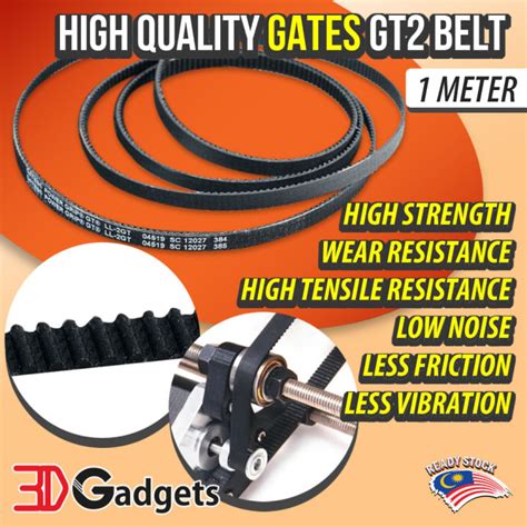 GATES GT2 Powergrip LL 2GT RF Timing Belt 6mm 9mm Belt Width 1 Meter