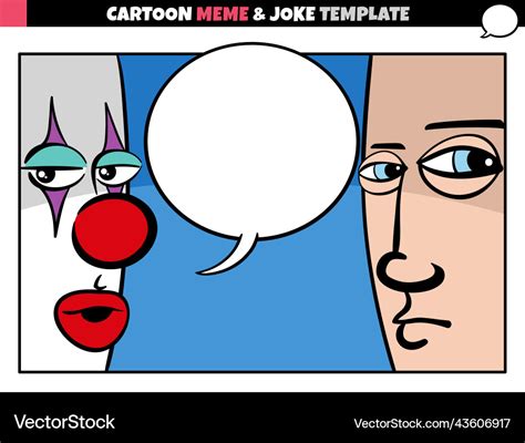 Cartoon Meme Template With Clown And Man Vector Image