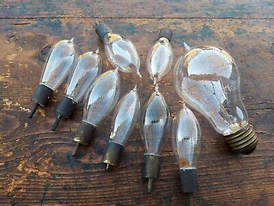 9 antike Glühbirnen Glühlampen Kohlefaden eBay