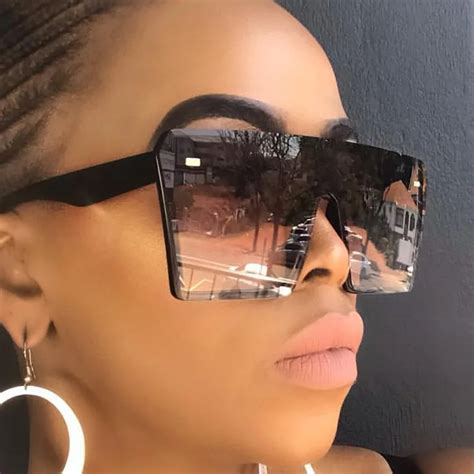 Oversized Square Sunglasses Women 2019 Luxury Brand Fashion Flat Top