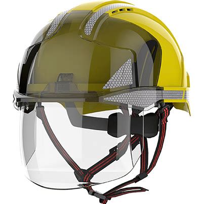 JSP EVO VISTAshield Dualswitch Yellow Vented Safety Helmet With Face