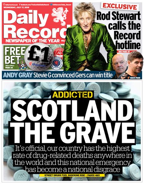 Scotlands Papers Drug Deaths Disgrace And Boris Boost Bbc News