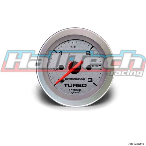 Manômetro Cronomac 52mm Racing Turbo 3kg HallTech Racing