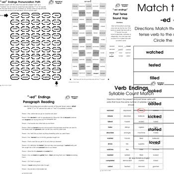 ESL Pronunciation Ed Endings BUNDLE Of Worksheet Activities TPT