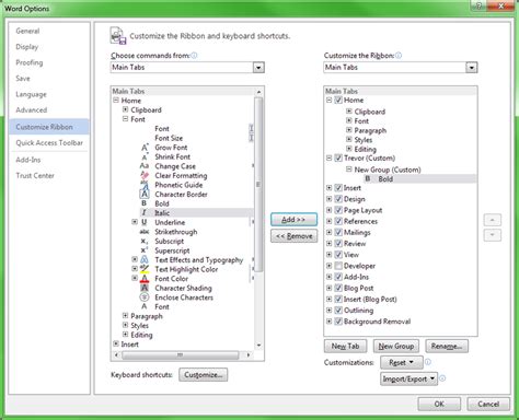 Customizing The Ribbon In Microsoft Office