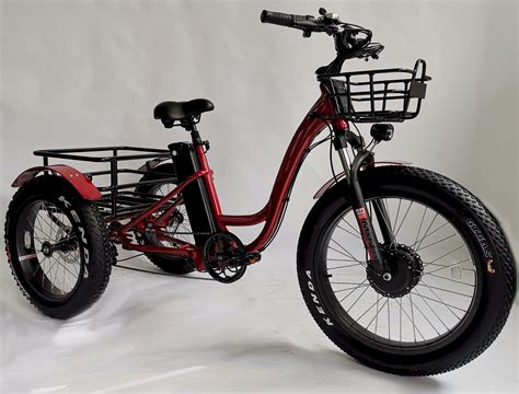 Adult Senior Electric Fat Tire Tricycle Trike W V Hybrid Bicycle