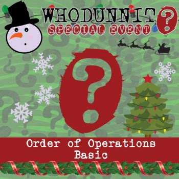 Order Of Operations Winter Whodunnit Activity Printable Game Tpt