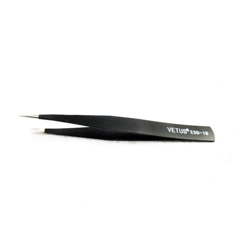 Pinset Vetus Tweezers Pinset Lurus Pinset Bengkok Esd Hitam Baja