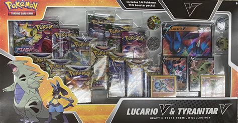 Pokemon TCG Lucario V Tyranitar V Heavy Hitters Premium Collection