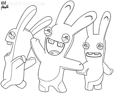 Rabbids Invasion Raving Dibujos Colorear Kleurplaten Disegni Rabbid