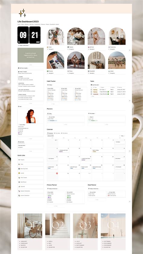 My Life Dashboard Notion Template Boho Neutral All In Etsy In