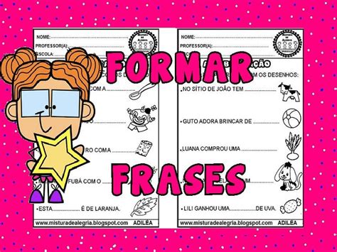 Frases Para Terceiro Ano - ATIVIDADES DE ALFABETIZAÇÃO 3º ANO - FRASES - ATIVIDADES ANOS INICIAIS ...