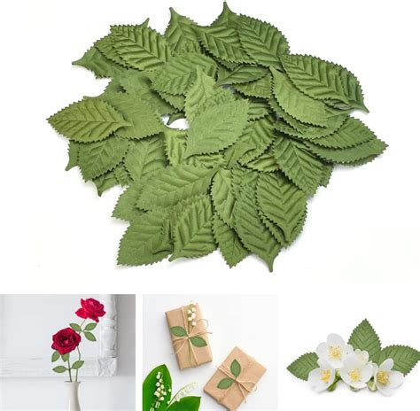 N T Nieting Artificial Rose Leaves Pcs Fake Leaves Green Artificial