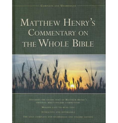 Matthew Henry S Commentary On The Whole Bible Hendrickson Publishing