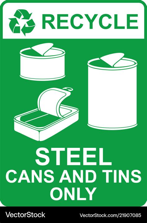 Recycle sign - steel cans and tins only Royalty Free Vector