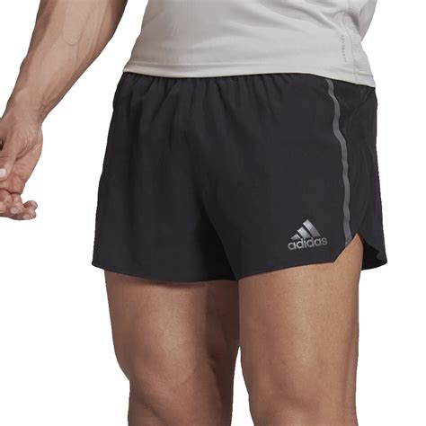 Adidas Saturday Speed Split Mens Running Short Black Grey Six The