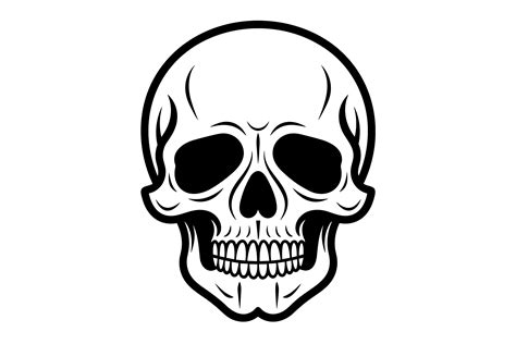 B W Skull Clipart Graphic By Illustrately · Creative Fabrica