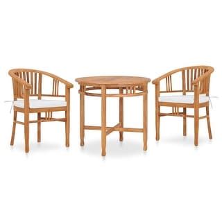 Vidaxl Piece Patio Dining Set With Cushions Solid Teak Wood Bed