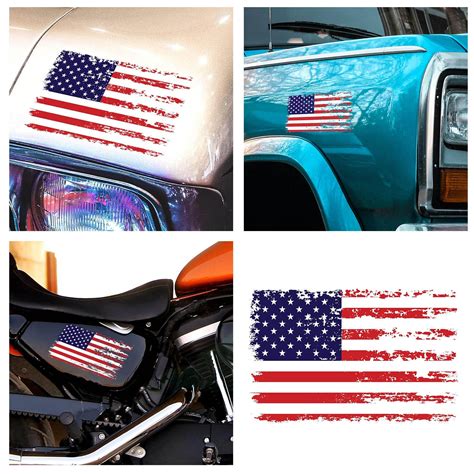 Flag Decal Tattered Flag Sticker For Cars Trucks And Windows Patriotic Flag Decal The Usa Flag