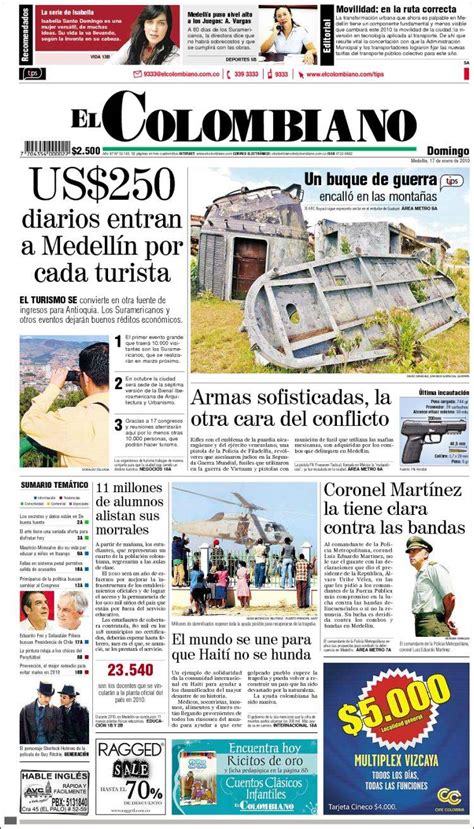 Newspaper El Colombiano (Colombia). Newspapers in Colombia. Sunday's ...