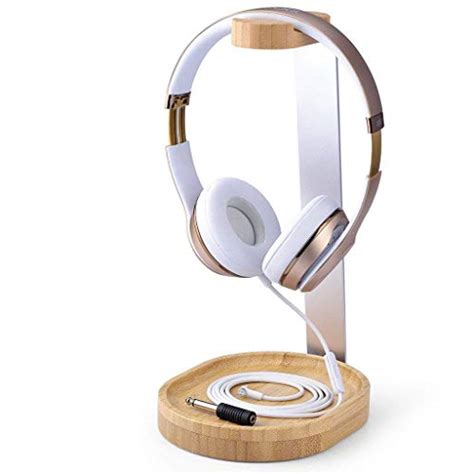 Avantree Universal Wooden And Aluminum Headphone Stand Hanger With Cable