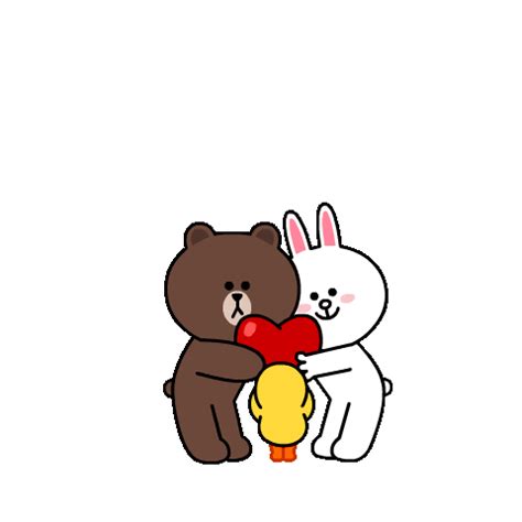 Brown Cony S Line Love Stickers Cute Love Cute