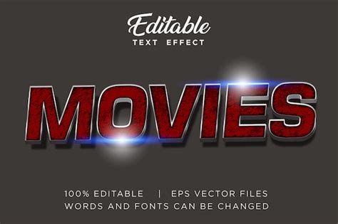 Plantilla de efecto de texto de título de película Vector Premium