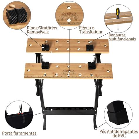 Bancada De Trabalho Dobr Vel Port Til Placas Ajust Veis Em Ngulo E