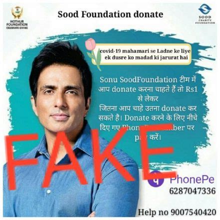 Sonu Sood Busts A Fake Donation Post Attributed To His Foundation (View ...