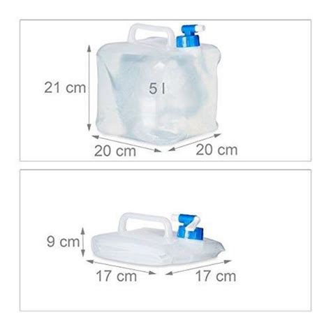 Relaxdays Jerrycan Pliable Carr Lot De Pour Camping Vacances