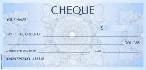 Check Cheque Chequebook Template Guilloche Pattern With Watermark