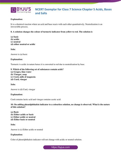 Class 7 Acid Base And Salt Question Answer