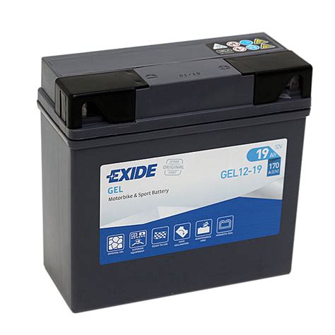 Exide Bike Gel 12 19 G19 Motorradbatterie 12V 19Ah für BMW mit ABS