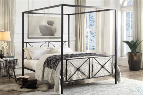 Rapa Black Metal Queen Metal Canopy Bed Metal Canopy Bed Iron Canopy