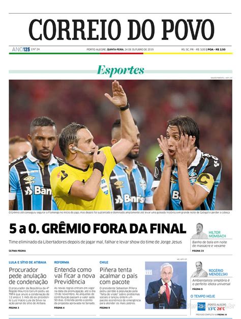 Capa Correio Do Povo Edi O Quinta De Outubro De