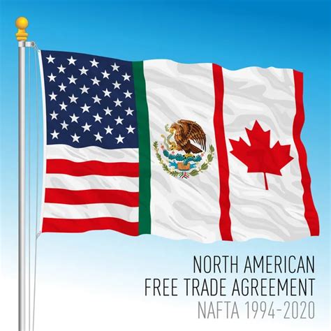 NAFTA Bandera Del Tratado De Libre Comercio De Am Rica Del Norte