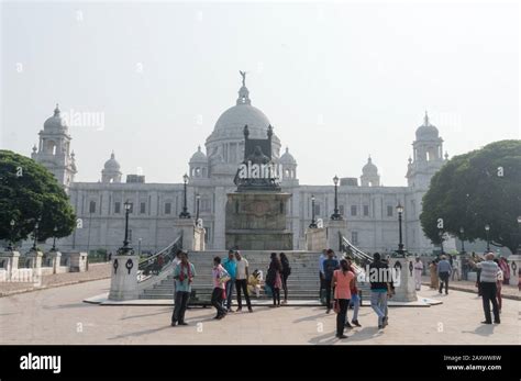 Amazing and mesmerizing Victoria Memorial architecture, dedicated to memory of Queen Victoria, a ...